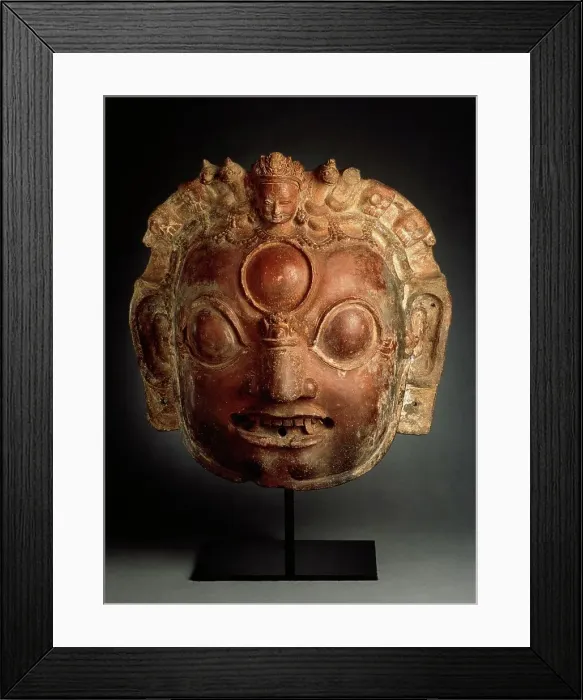 Framed Print : Head of the Hindu God Bhairava from a Libation Vessel, Late 15th century. Creator: Unknown Framed Print : Head of the Hindu God Bhairava from a Libation Vessel, Late 15th century. Creator: Unknown