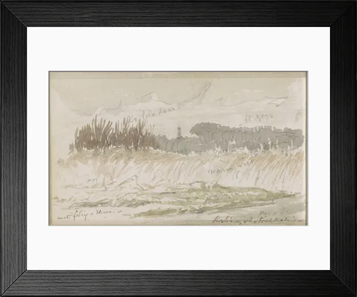 Framed Print : Landscape in Kralingen at the Stekkade, 1864-1880. Creator: Johannes Tavenraat Framed Print : Landscape in Kralingen at the Stekkade, 1864-1880. Creator: Johannes Tavenraat