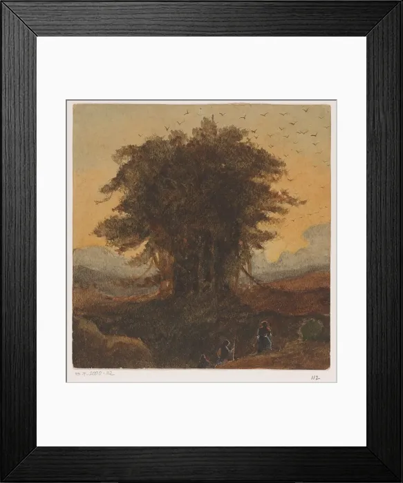 Framed Print : The tree with many birds, 1819-1881. Creator: Johannes Tavenraat Framed Print : The tree with many birds, 1819-1881. Creator: Johannes Tavenraat