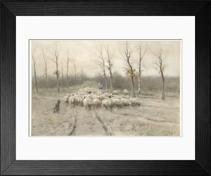 Framed Print : Sheep herd on the heathland near Laren, 1848-1888. Creator: Anton Mauve Framed Print : Sheep herd on the heathland near Laren, 1848-1888. Creator: Anton Mauve