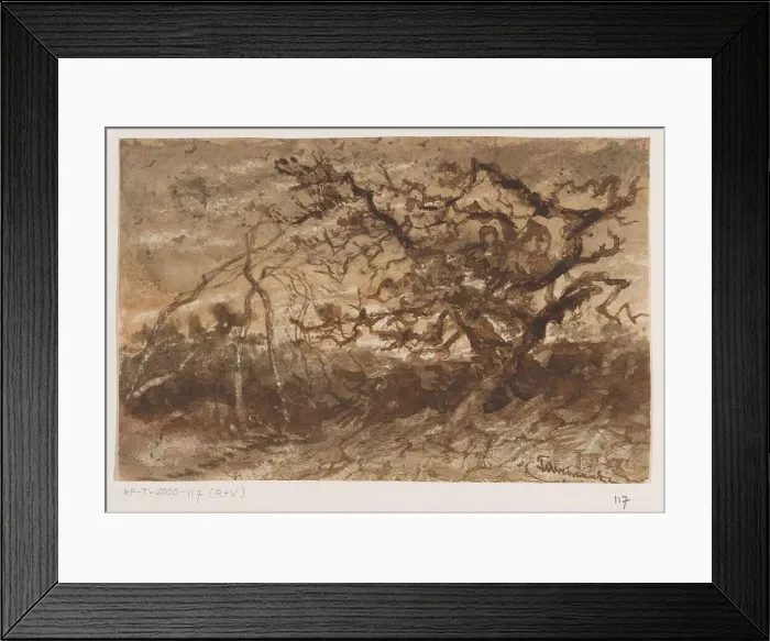 Framed Print : Tree at sunset, 1835-1845. Creator: Johannes Tavenraat Framed Print : Tree at sunset, 1835-1845. Creator: Johannes Tavenraat