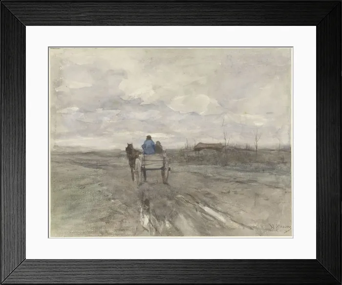 Framed Print : Farmer's cart on a country road, 1848-1888. Creator: Anton Mauve Framed Print : Farmer's cart on a country road, 1848-1888. Creator: Anton Mauve