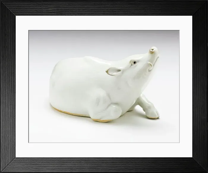 Framed Print : Okimono in the Form of a Reclining Boar, 19th century. Creator: Unknown Framed Print : Okimono in the Form of a Reclining Boar, 19th century. Creator: Unknown