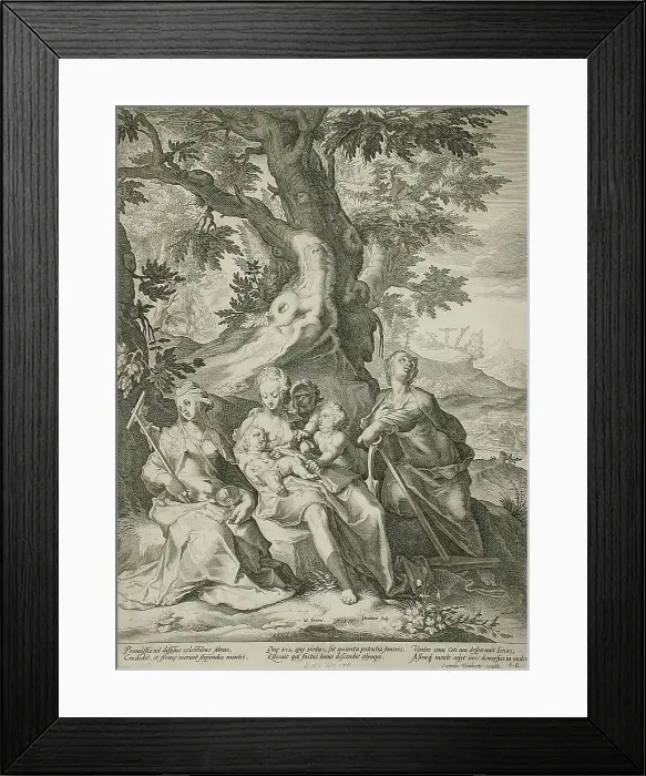 Framed Print : Faith, Hope, and Charity, 1590. Creator: Jacob Matham Framed Print : Faith, Hope, and Charity, 1590. Creator: Jacob Matham