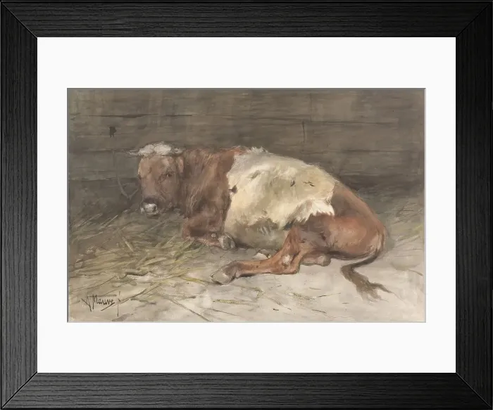 Framed Print : Steer lying down, 1848-1888. Creator: Anton Mauve Framed Print : Steer lying down, 1848-1888. Creator: Anton Mauve