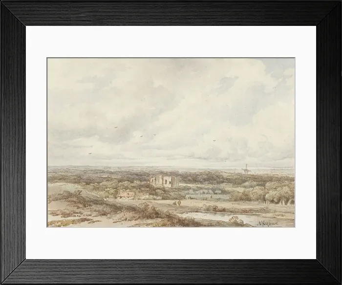 Framed Print : View from the dunes of the ruin of Brederode, 1813-1863. Creator: Arnoldus Johannes Eymer Framed Print : View from the dunes of the ruin of Brederode, 1813-1863. Creator: Arnoldus Johannes Eymer