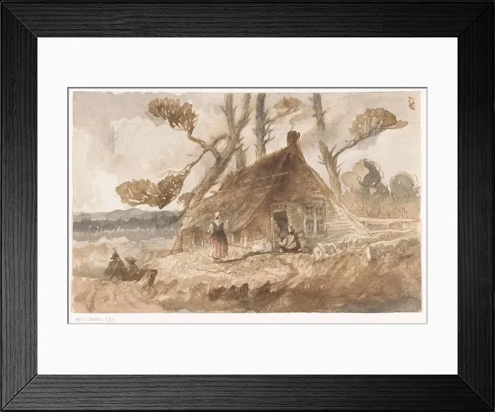 Framed Print : Farm on the heath, 1849. Creator: Johannes Tavenraat Framed Print : Farm on the heath, 1849. Creator: Johannes Tavenraat