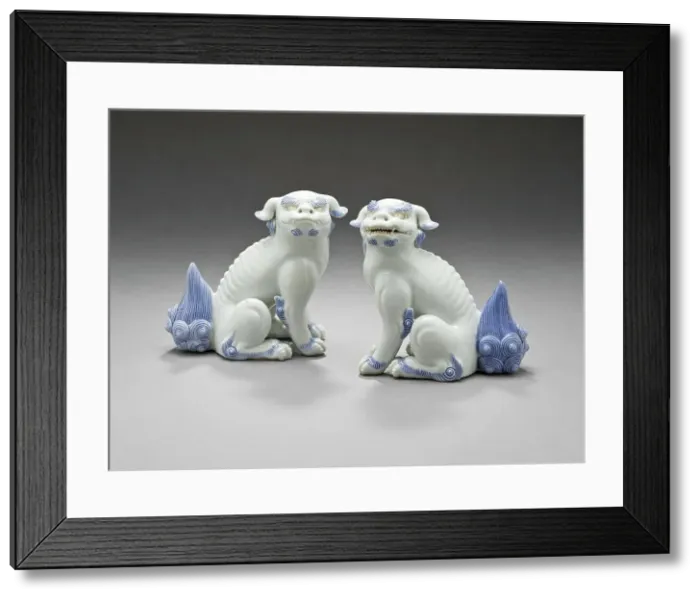 Framed Print : Pair of Okimono in the Form of Chinese Lions, 19th century. Creator: Unknown Framed Print : Pair of Okimono in the Form of Chinese Lions, 19th century. Creator: Unknown