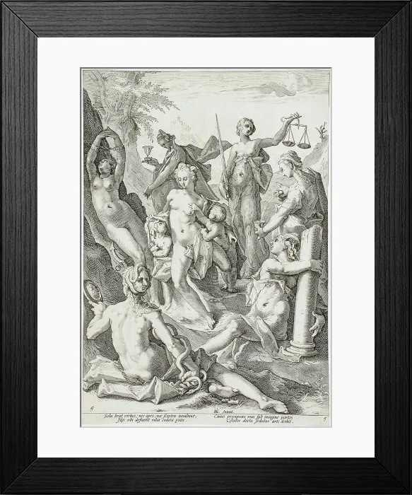 Framed Print : The Seven Virtues, 1588. Creator: Jacob Matham Framed Print : The Seven Virtues, 1588. Creator: Jacob Matham