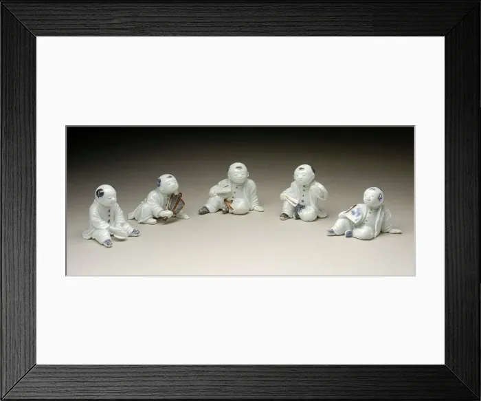 Framed Print : Group of Five Chinese Boy Okimono, 19th century. Creator: Unknown Framed Print : Group of Five Chinese Boy Okimono, 19th century. Creator: Unknown