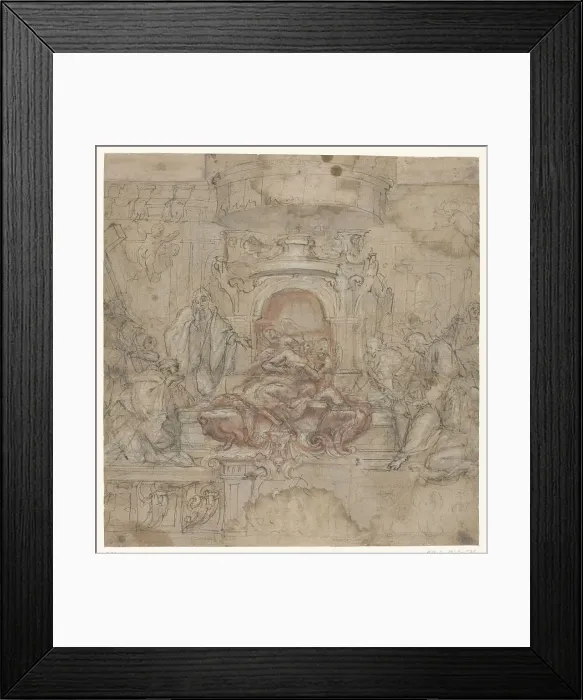 Framed Print : Design for an Easter altar scene, 1645-1649. Creator: Baldassare Franceschini