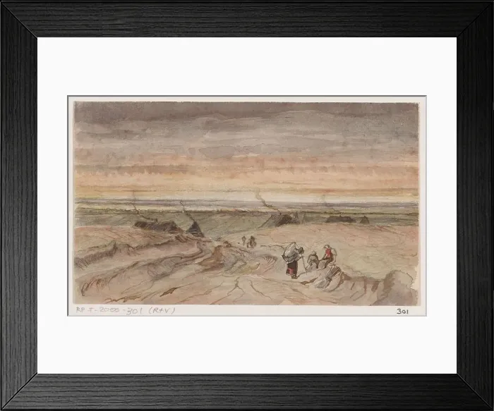 Framed Print : Heath-sketch, 1840-1880. Creator: Johannes Tavenraat Framed Print : Heath-sketch, 1840-1880. Creator: Johannes Tavenraat
