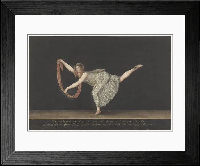 Framed Print : Dancer Annette Köbler performing the Pas-de-Shawl, 1812. Creator: Bartholomeus Ziesenis Framed Print : Dancer Annette Köbler performing the Pas-de-Shawl, 1812. Creator: Bartholomeus Ziesenis