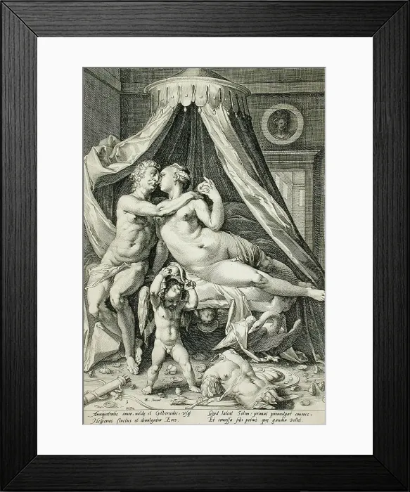 Framed Print : Mars and Venus, c1590. Creator: Jacob Matham Framed Print : Mars and Venus, c1590. Creator: Jacob Matham