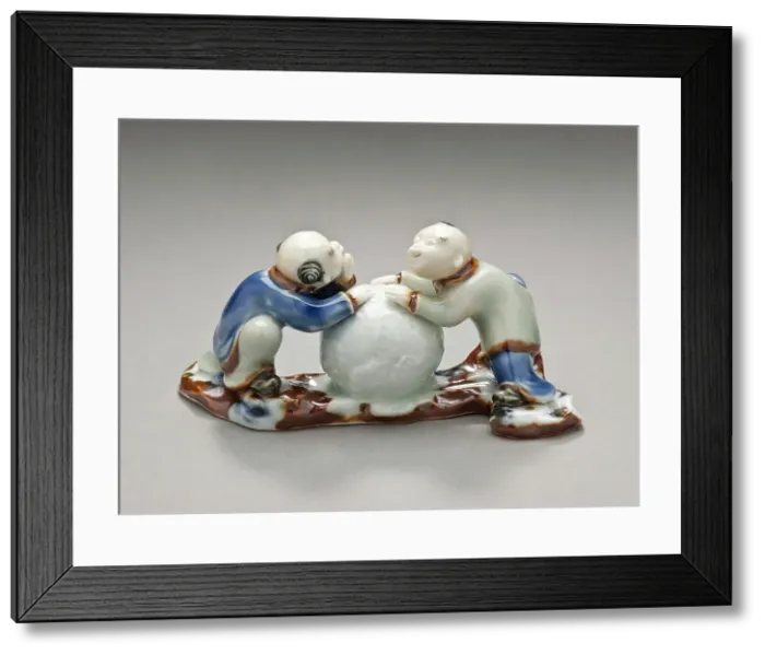 Framed Print : Okimono in the Form of Two Chinese Boys with a Snowball, 19th century. Creator: Unknown Framed Print : Okimono in the Form of Two Chinese Boys with a Snowball, 19th century. Creator: Unknown