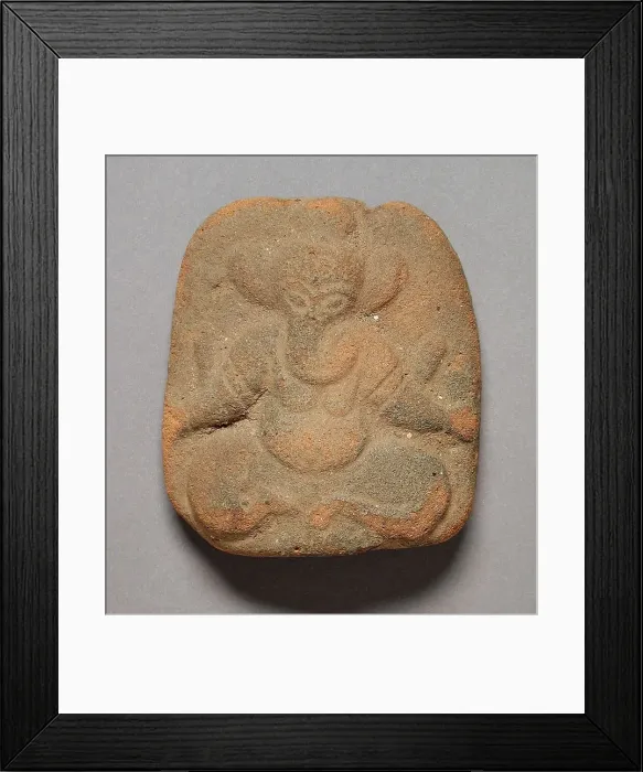 Framed Print : Votive Tablet with Ganesha, Lord of Obstacles, c.18th century. Creator: Unknown