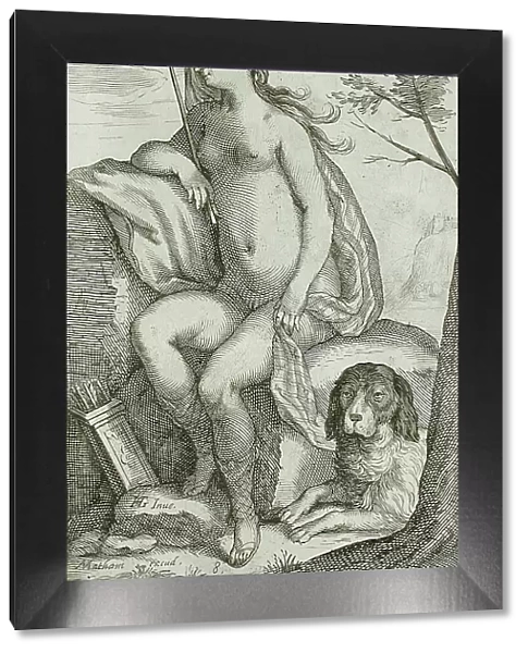 Nymph and Large Dog, between 1607 and 1610. Creator: Jacob Matham