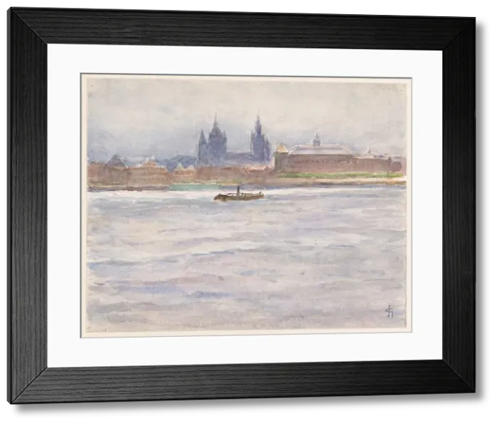 Framed Print : View of Mainz from the river, 1894. Creator: Carel Nicolaas Storm Framed Print : View of Mainz from the river, 1894. Creator: Carel Nicolaas Storm