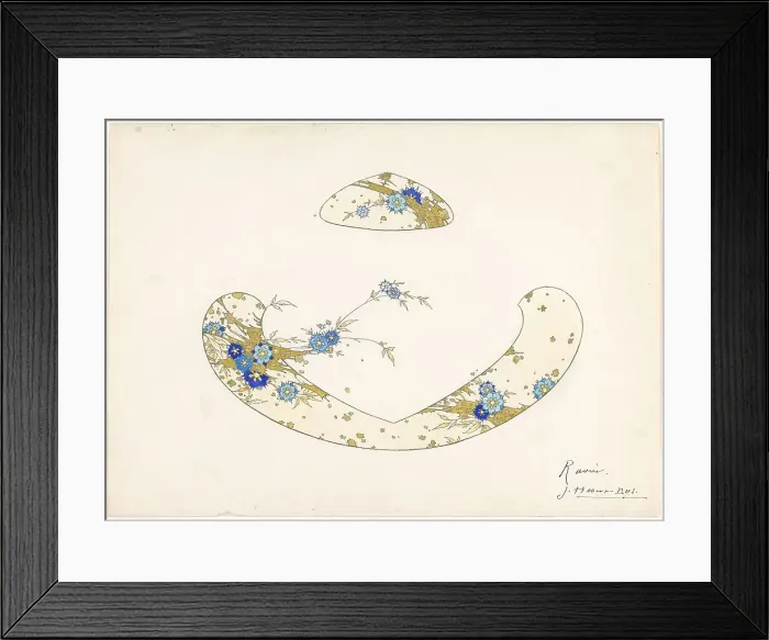 Framed Print : Design for an hors d'ouvre dish, part of a porcelain service for Pillivuyt, c.1889. Creator: Jules-Auguste Habert-Dys Framed Print : Design for an hors d'ouvre dish, part of a porcelain service for Pillivuyt, c.1889. Creator: Jules-Auguste Habert-Dys
