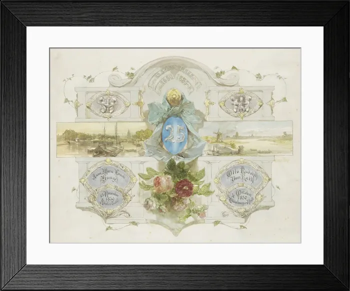 Framed Print : Congratulation on the silver wedding of Otto Rudolph Vom Rath and Anna Maria Louise Bunge, 1885. Creator: Charles Rochussen Framed Print : Congratulation on the silver wedding of Otto Rudolph Vom Rath and Anna Maria Louise Bunge, 1885. Creator: Charles Rochussen