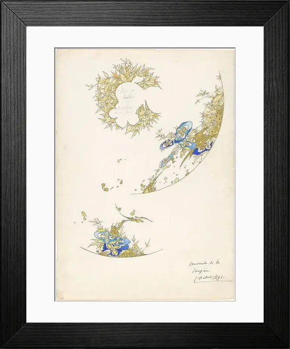 Framed Print : Design for the lid of a soup tureen, part of a porcelain service for Pillivuyt, c.1889. Creator: Jules-Auguste Habert-Dys Framed Print : Design for the lid of a soup tureen, part of a porcelain service for Pillivuyt, c.1889. Creator: Jules-Auguste Habert-Dys