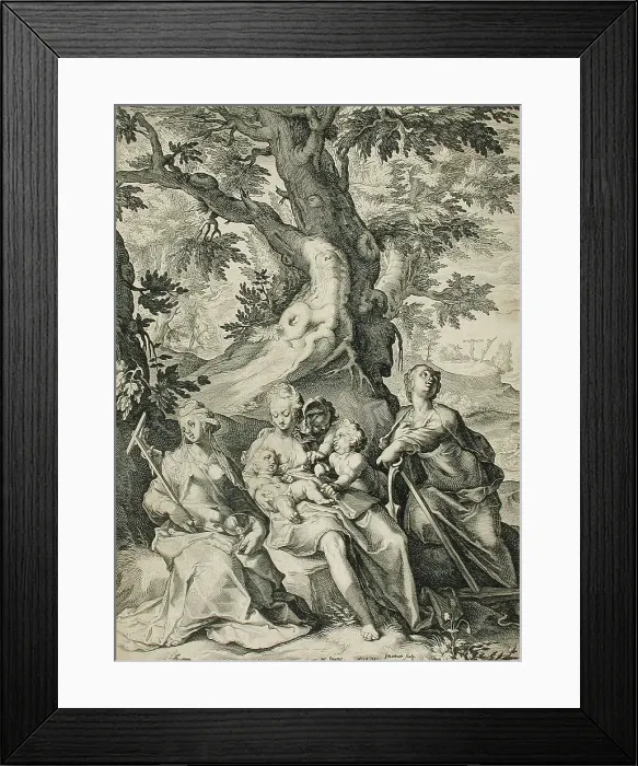 Framed Print : Faith, Hope, and Charity, 1590. Creator: Jacob Matham Framed Print : Faith, Hope, and Charity, 1590. Creator: Jacob Matham
