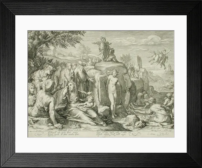 Framed Print : Perseus and Andromeda, 1597. Creator: Jacob Matham Framed Print : Perseus and Andromeda, 1597. Creator: Jacob Matham