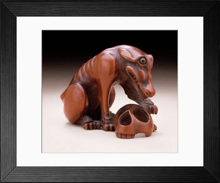 Framed Print : Wolf and Skull, 19th century. Creator: Unknown Framed Print : Wolf and Skull, 19th century. Creator: Unknown