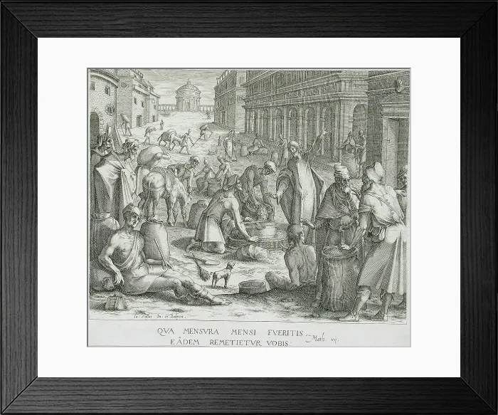 Framed Print : The Grain Weighers, between circa 1610 and circa 1612. Creator: Jacques Callot Framed Print : The Grain Weighers, between circa 1610 and circa 1612. Creator: Jacques Callot