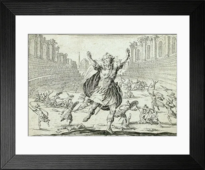 Framed Print : Skirmish in a Circus, 1621. Creator: Jacques Callot Framed Print : Skirmish in a Circus, 1621. Creator: Jacques Callot