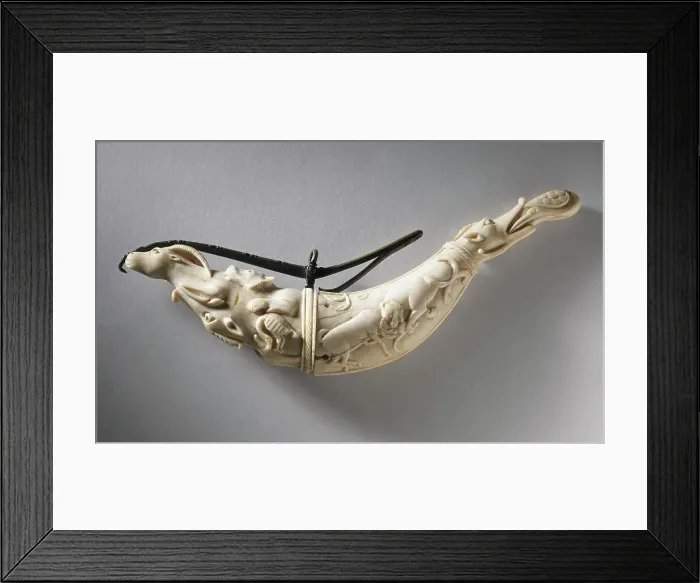 Framed Print : Powder Primer Flask (image 1 of 2), Late 17th century. Creator: Unknown Framed Print : Powder Primer Flask (image 1 of 2), Late 17th century. Creator: Unknown