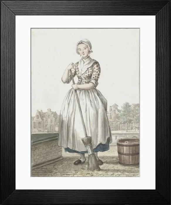 Framed Print : Maid from The Hague, 1775. Creator: Paulus Constantijn la Fargue Framed Print : Maid from The Hague, 1775. Creator: Paulus Constantijn la Fargue