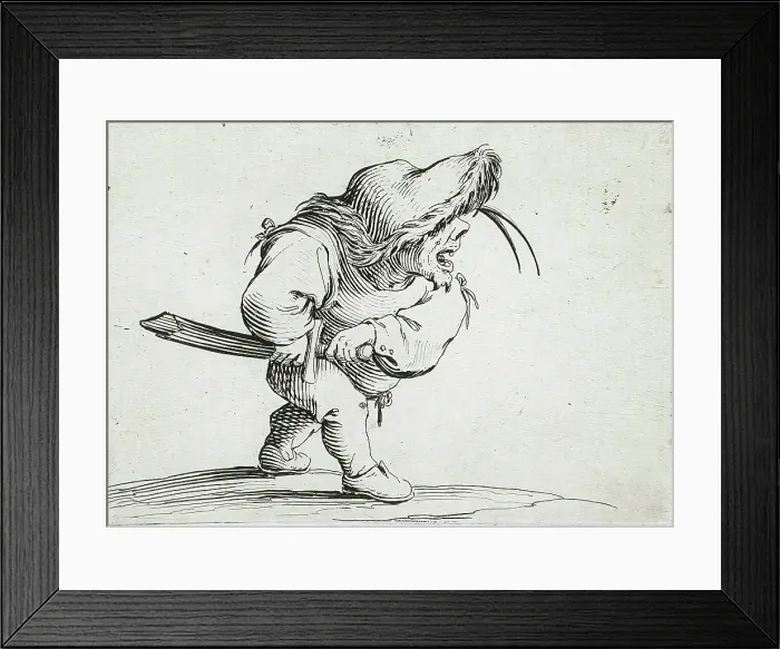 Framed Print : Man About to Pull his Sabre, 1616. Creator: Jacques Callot Framed Print : Man About to Pull his Sabre, 1616. Creator: Jacques Callot