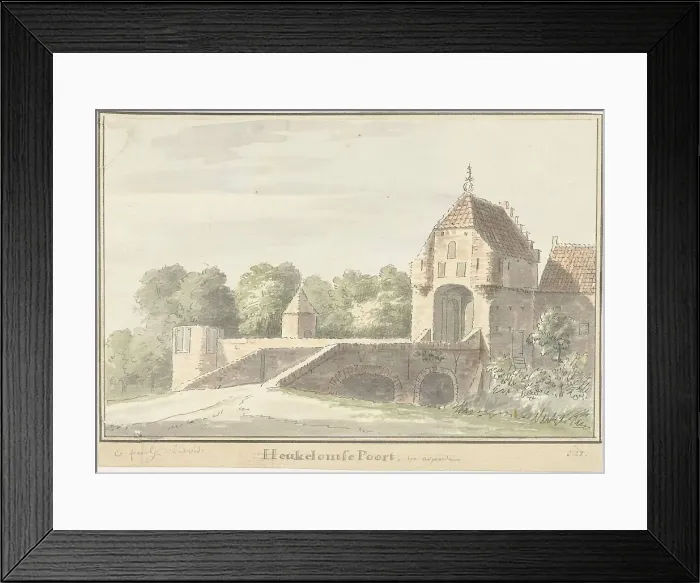 Framed Print : The Heukelomse Poort in Asperen, 1728. Creator: Cornelis Pronk Framed Print : The Heukelomse Poort in Asperen, 1728. Creator: Cornelis Pronk