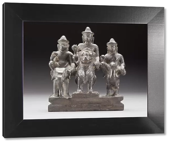 Ganesha, Shiva, and Karttikeya on Their Mounts, 13th century. Creator: Unknown