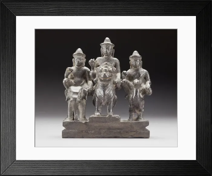 Framed Print : Ganesha, Shiva, and Karttikeya on Their Mounts, 13th century. Creator: Unknown Framed Print : Ganesha, Shiva, and Karttikeya on Their Mounts, 13th century. Creator: Unknown