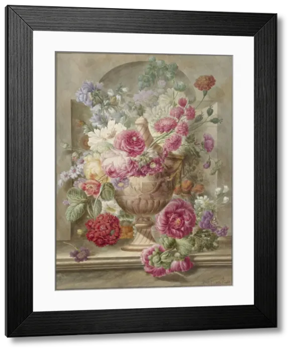 Framed Print : Vase with Flowers, 1745-1784. Creator: Pieter van Loo Framed Print : Vase with Flowers, 1745-1784. Creator: Pieter van Loo