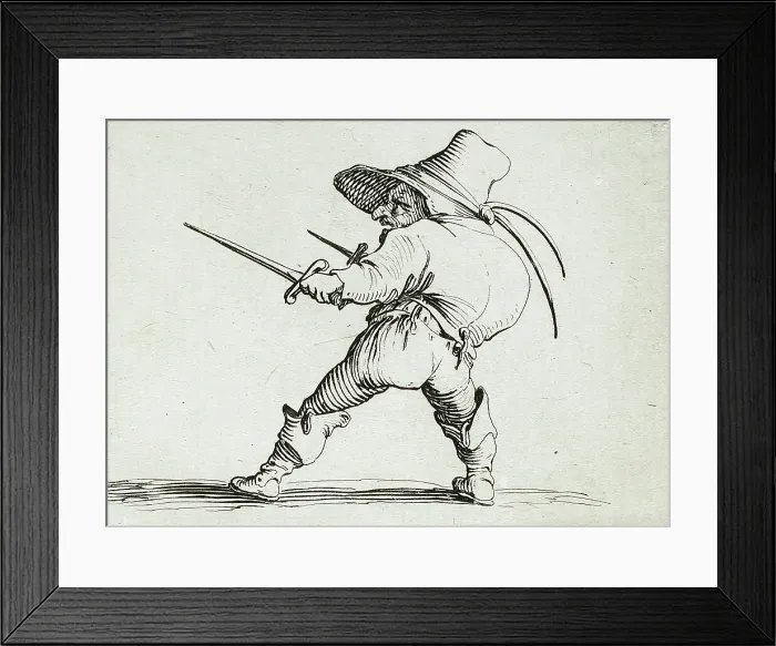 Framed Print : Man with a Large Belly Adorned with a Row of Buttons, 1616. Creator: Jacques Callot Framed Print : Man with a Large Belly Adorned with a Row of Buttons, 1616. Creator: Jacques Callot