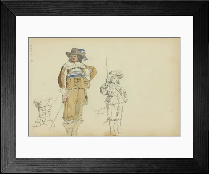 Framed Print : Roelof Bicker and a boy in seventeenth-century clothing, c. 1846-c. 1882. Creator: Cornelis Springer Framed Print : Roelof Bicker and a boy in seventeenth-century clothing, c. 1846-c. 1882. Creator: Cornelis Springer