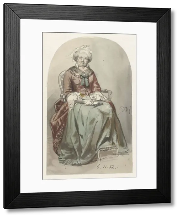 Framed Print : Sitting old lady, 1852. Creator: David Joseph Bles Framed Print : Sitting old lady, 1852. Creator: David Joseph Bles