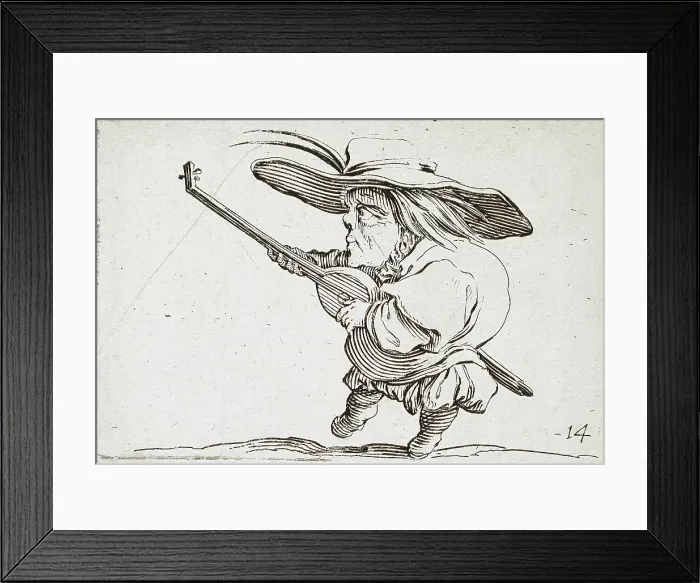 Framed Print : The Lute Player, c1616. Creator: Jacques Callot Framed Print : The Lute Player, c1616. Creator: Jacques Callot