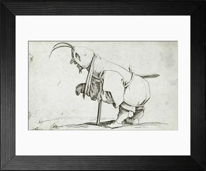 Framed Print : Cripple with Cowl, c1616. Creator: Jacques Callot Framed Print : Cripple with Cowl, c1616. Creator: Jacques Callot