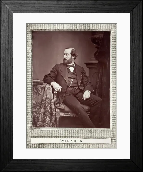 Framed Print : Emile Augier, Printed 1878. Creator: Antoine-Samuel Adam-Salomon Framed Print : Emile Augier, Printed 1878. Creator: Antoine-Samuel Adam-Salomon
