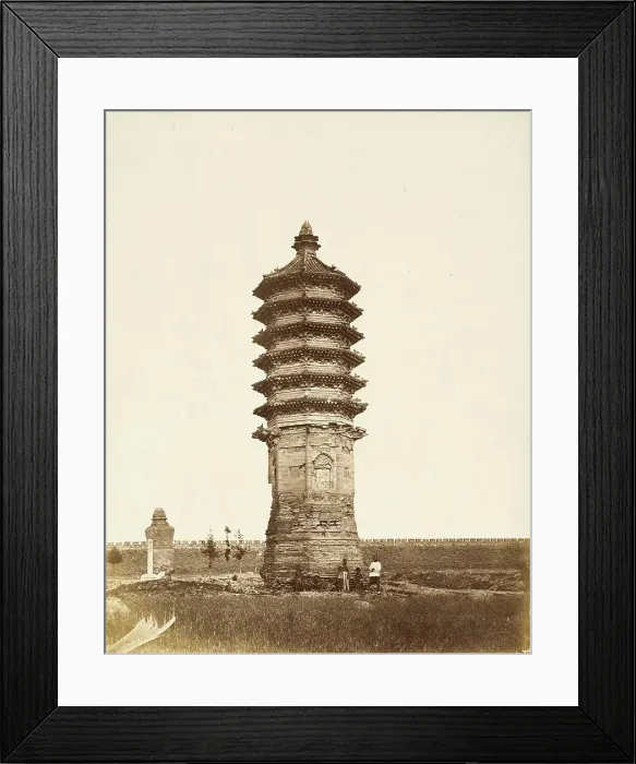 Framed Print : Multi-storied Pagoda, N. China, 1860. Creator: Felice Beato Framed Print : Multi-storied Pagoda, N. China, 1860. Creator: Felice Beato