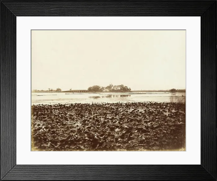 Framed Print : River View with Seventeen Arch Bridge, Yuan Ming Yuan, Peking, 1860. Creator: Felice Beato