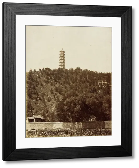 Framed Print : Pagoda at Old Summer Palace, Yu-chuan Shan, Jade Spring Hill, 1860. Creator: Felice Beato Framed Print : Pagoda at Old Summer Palace, Yu-chuan Shan, Jade Spring Hill, 1860. Creator: Felice Beato
