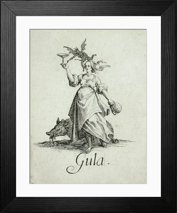 Framed Print : Gluttony, c1621. Creator: Jacques Callot Framed Print : Gluttony, c1621. Creator: Jacques Callot