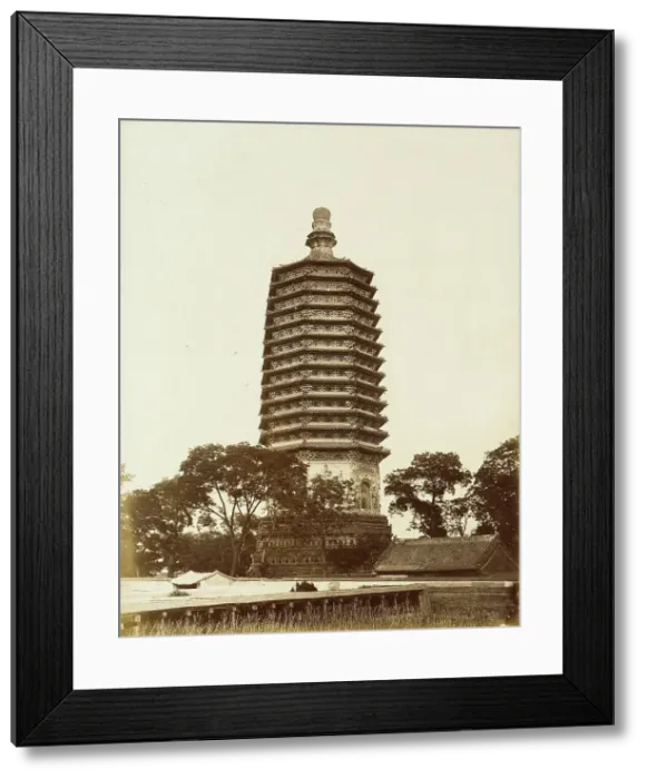 Framed Print : T'ien-ning Ssu T'a Pagoda, Peking, 1860. Creator: Felice Beato Framed Print : T'ien-ning Ssu T'a Pagoda, Peking, 1860. Creator: Felice Beato