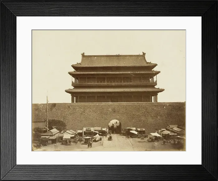 Framed Print : Imperial Building behind High Wall, 1860. Creator: Felice Beato Framed Print : Imperial Building behind High Wall, 1860. Creator: Felice Beato