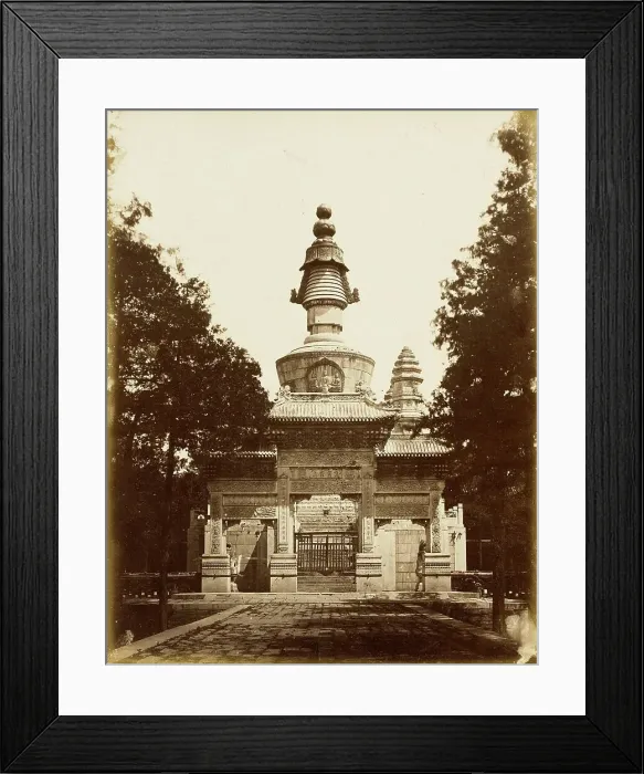 Framed Print : Gate to Buddhist Sanctuary, 1860. Creator: Felice Beato Framed Print : Gate to Buddhist Sanctuary, 1860. Creator: Felice Beato